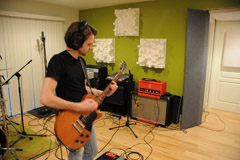 Parker Mann tracking guitar for CC's album